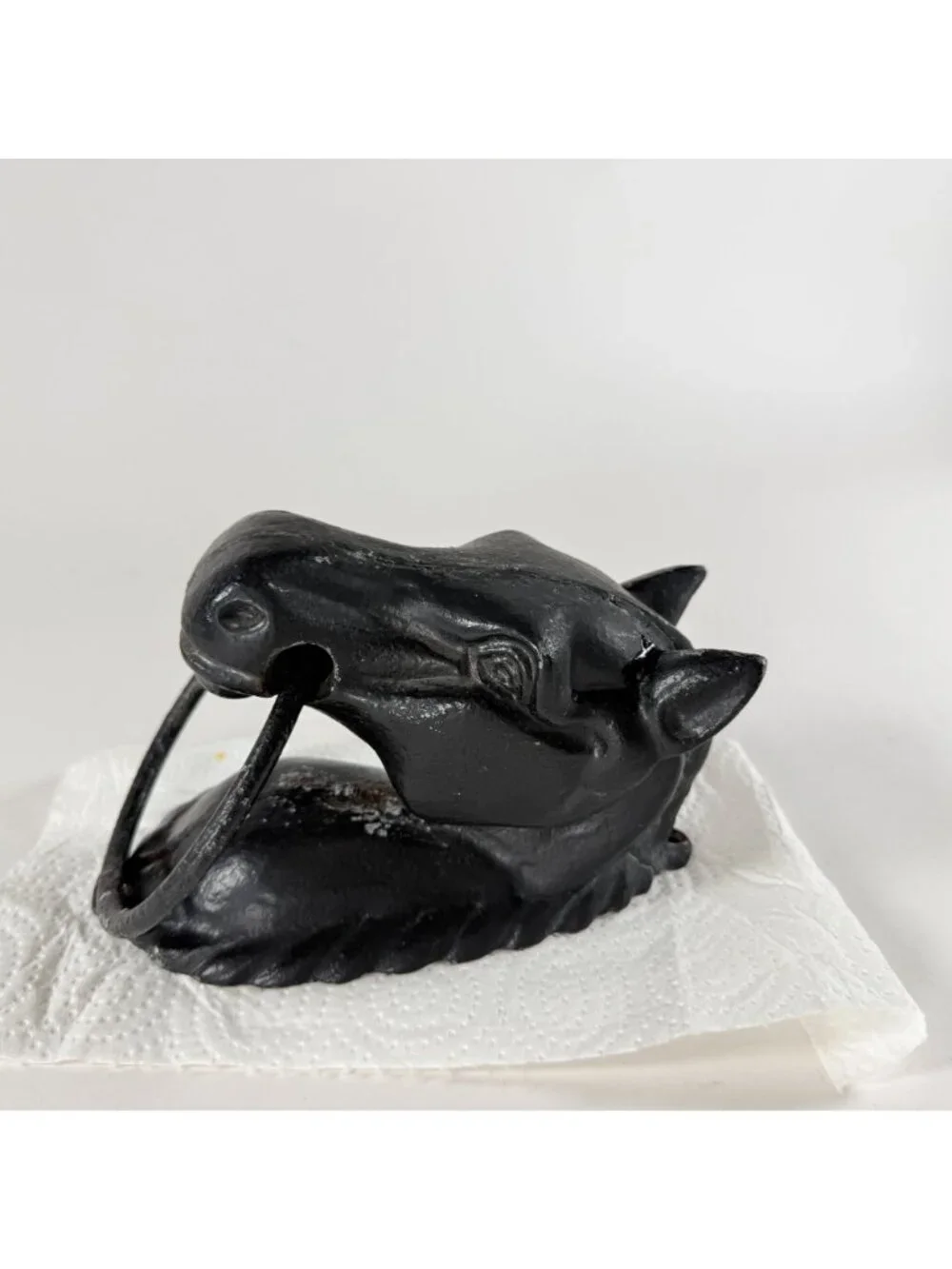 Vintage Cast Iron Horse Head Door Knocker or Hitching Post